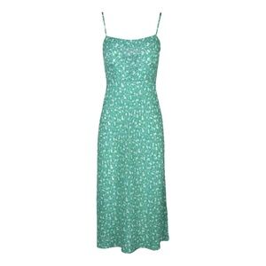 Realisation Par green silk midi dress with white flowers